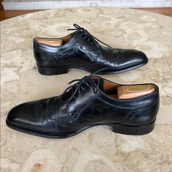 Mezlan Custom Fernie Lizard Exotic Leather Luxury Derby Shoes Made in Spain - Picture 7 of 16